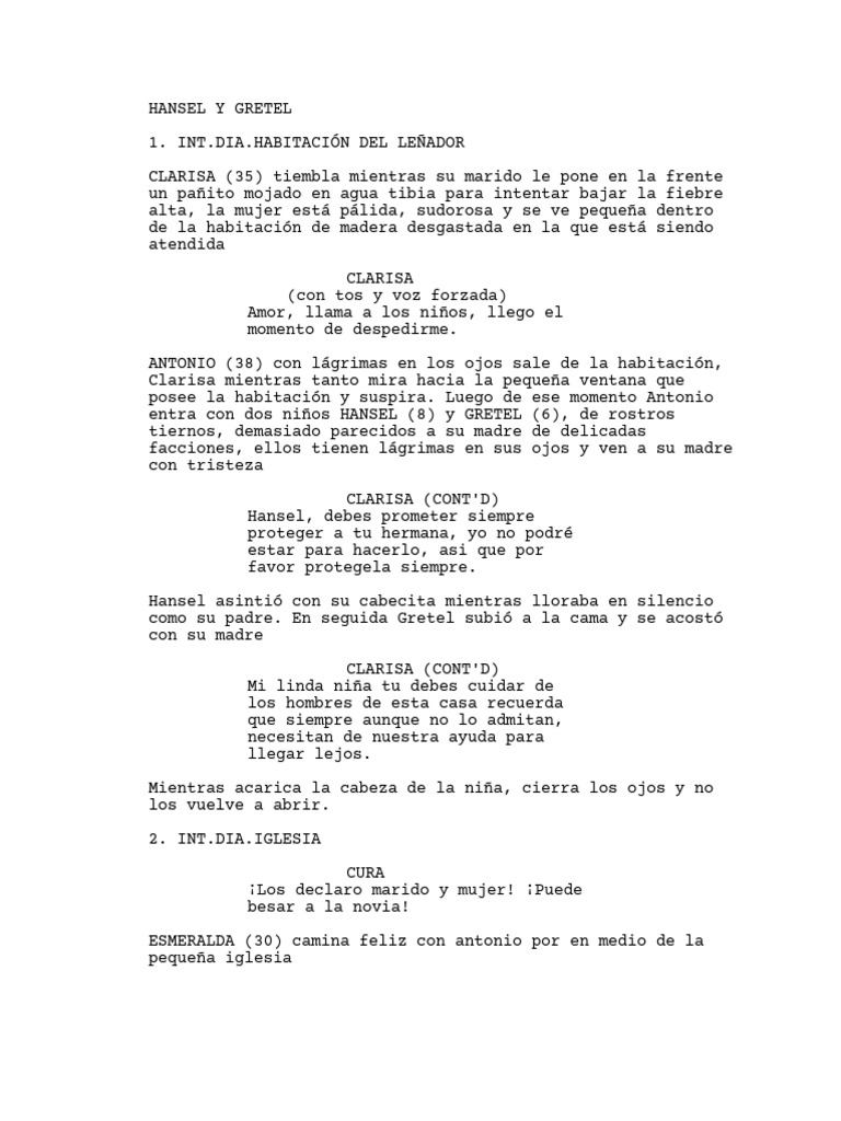 Hansel y Gretel Guión PDF Hansel y Gretel (Ópera) Hansel y Gretel