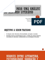 Desafios Para Uma Análise Do Discurso Literário 13 Maio
