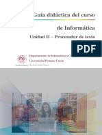 Guía Didáctica Del Curso de Informática: Unidad II - Procesador de Texto