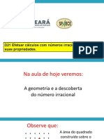 D21 Efetuar Cálculos Com Números Irracionais, Utilizando Suas Propriedades.