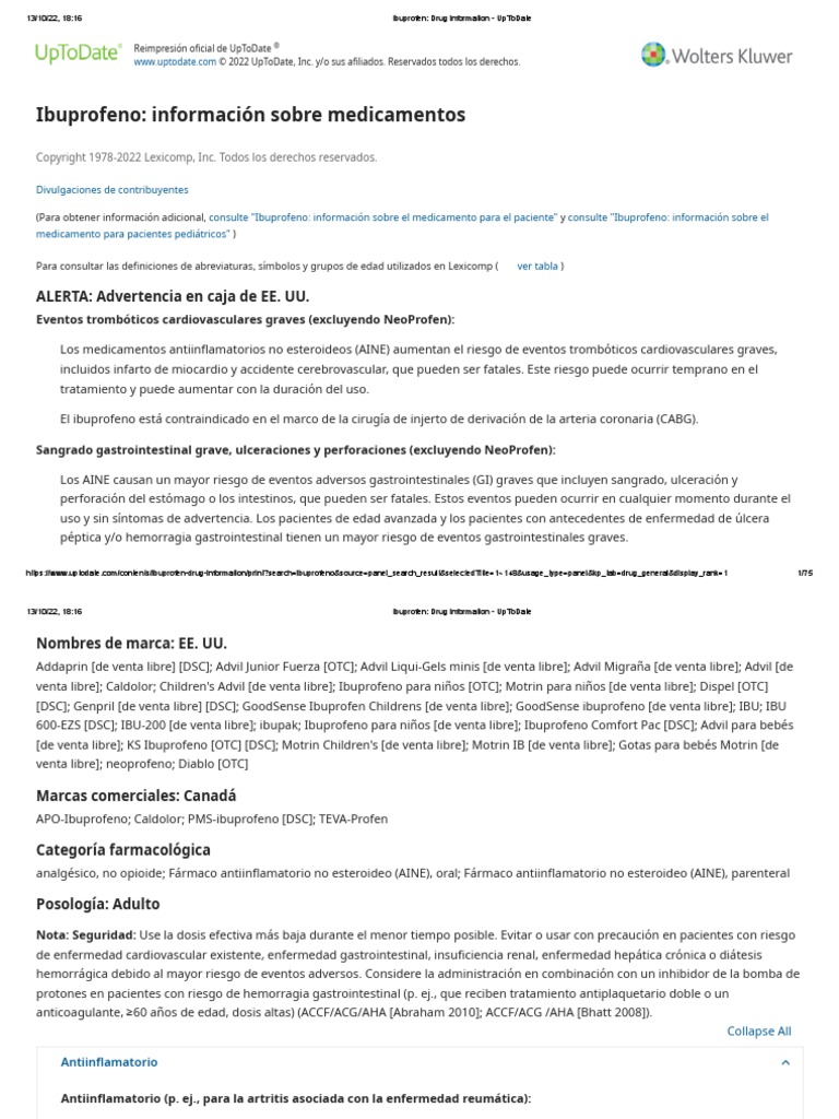 Ibuprofen Drug Information UpToDate PDF Droga antiinflamatoria