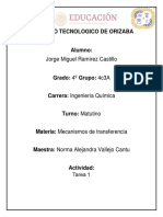 Mecanismos de Transferecia - Tarea 1 - Ramirez Castillo Jorge Miguel