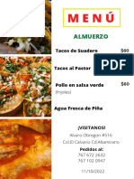 Menú de Tacos y Pollo en Altamirano