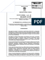 Decreto 539 Del 8 de Abril de 2022