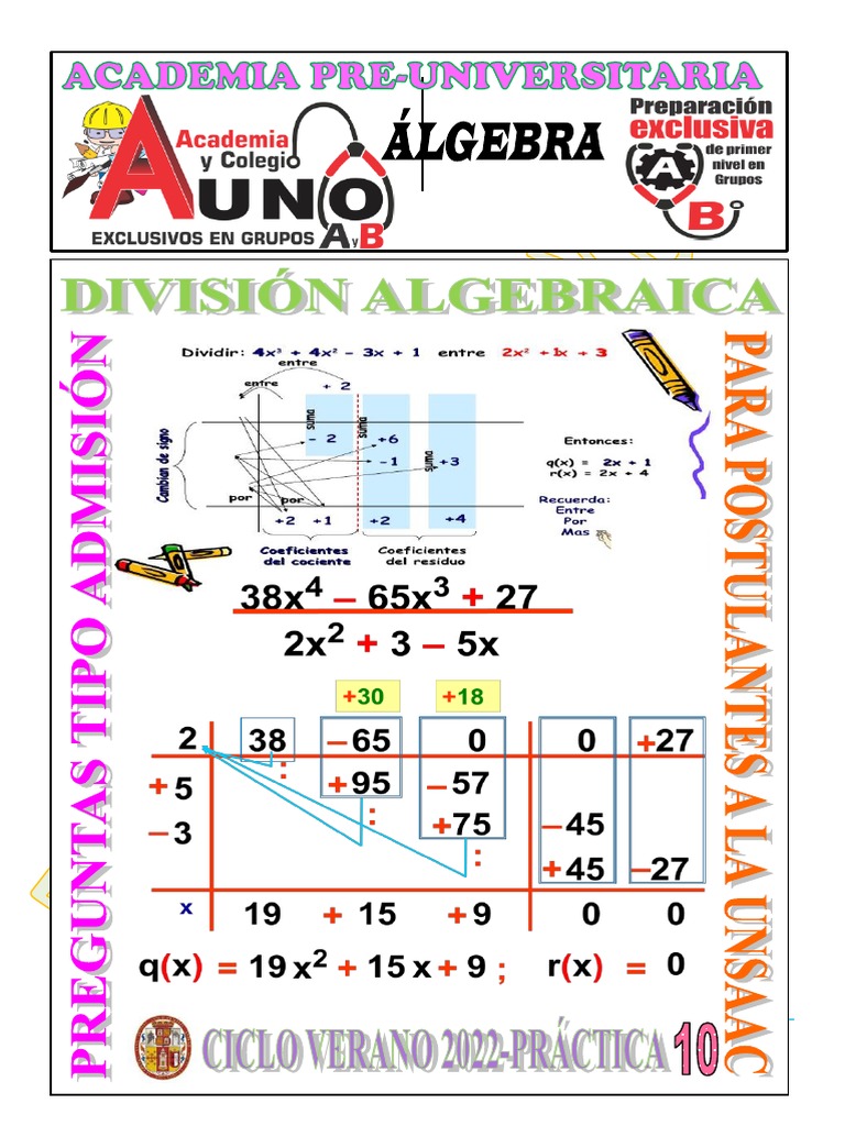 Division de Horner Ruffini | PDF | División (Matemáticas) | Análisis ...