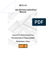 EE 3110 Electronic Devices Laboratory Manual: The University of Texas at Dallas Richardson, Texas