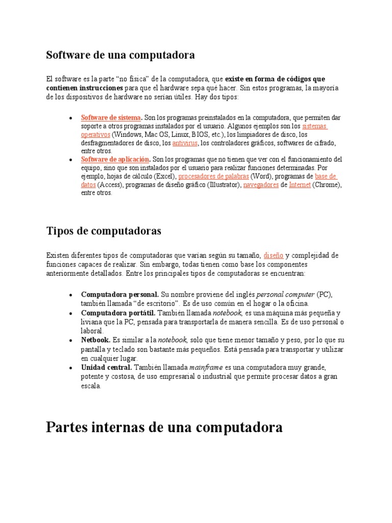 Software de Una Computadora | PDF | Arte | Informática