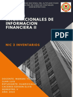 Normas Internacionales de Informacion Financiera Ii: Nic 2 Inventarios