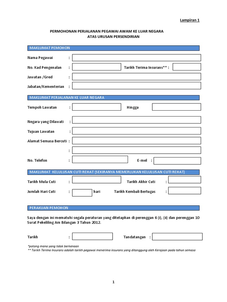 Contoh Borang Keluar Negara vrogue.co