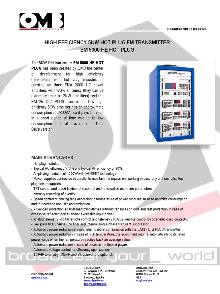 OMBEM5000 CONTROL UNIT PDF Amplifier Power Supply