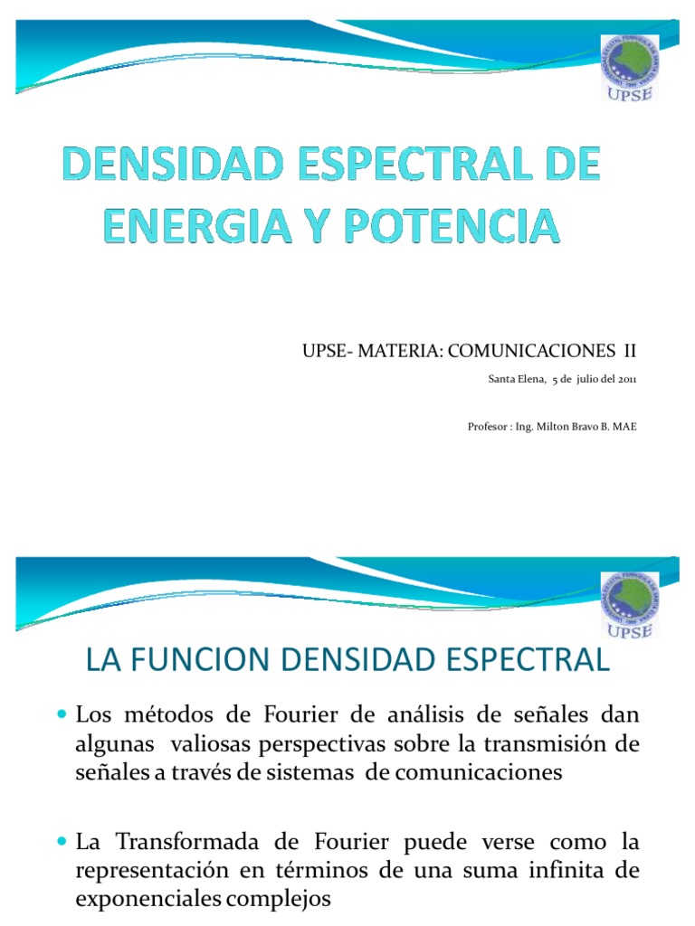 Densidad Espectral de Energia y Potencia | PDF | Densidad espectral ...