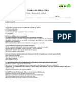 Questionário de Avaliação-Trabalho em Altura