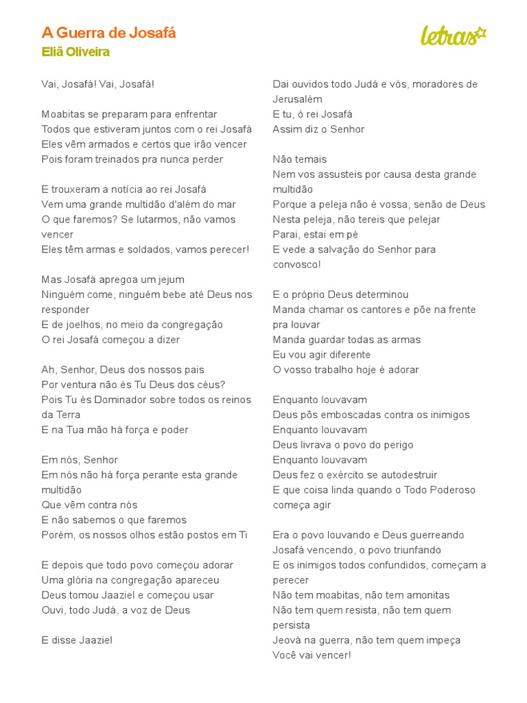 A GUERRA DE JOSAFÁ - Eliã Oliveira (Impressão) | PDF | Deus