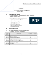 Study Plan. MASTER IN (Energy Management) (Thesis Track)