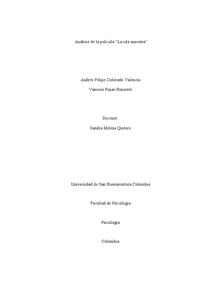 La Isla Siniestra | PDF | Trastorno mental | Psicoterapia
