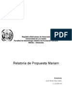 Relatoria Propuesta de Mariam