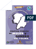 Politica Publica de Mujer y Genero Del Tolima 2009 2020