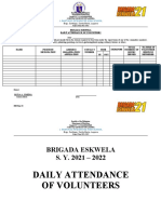 BE Form 4 DAILY ATTENDANCE OF VOLUNTEERS