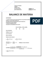 UNIVERSIDAD MAYOR DE SAN ANDRES Cuestionario Balance de Materia