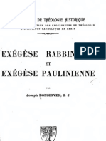 Exégèse Rabbinique Et Exégèse Paulinienne