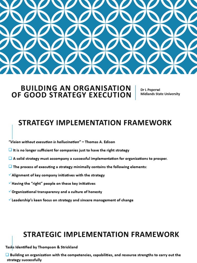 Mbm732 PP 3 Building An Organisation For Good Strategy Execution | PDF ...
