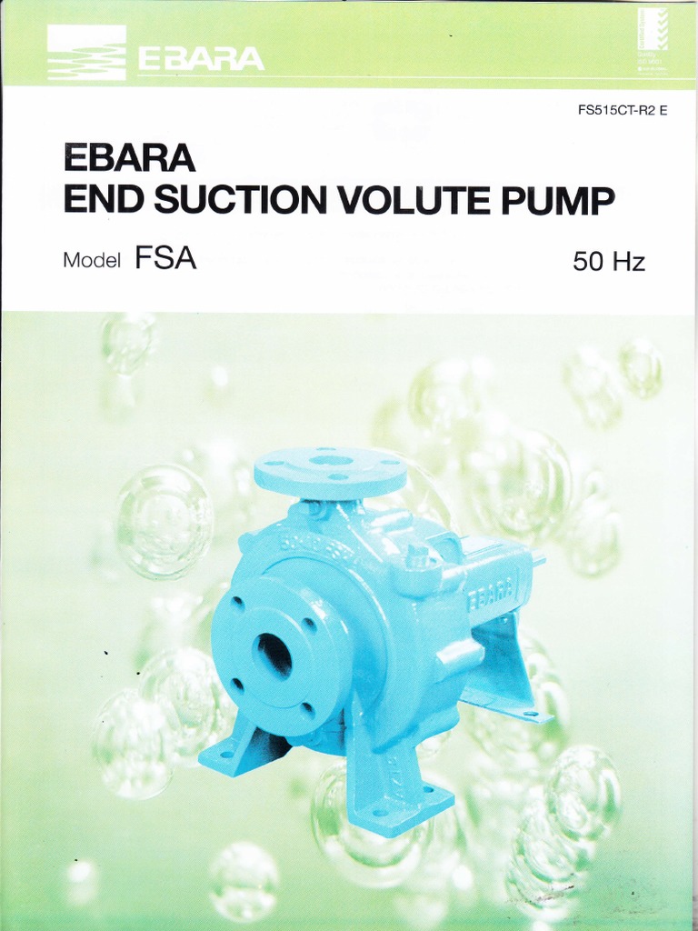 EBARA FSA End-Suction Pump Manual | PDF