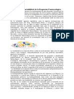 Factores de Variabilidad de La Respuesta Farmacológica