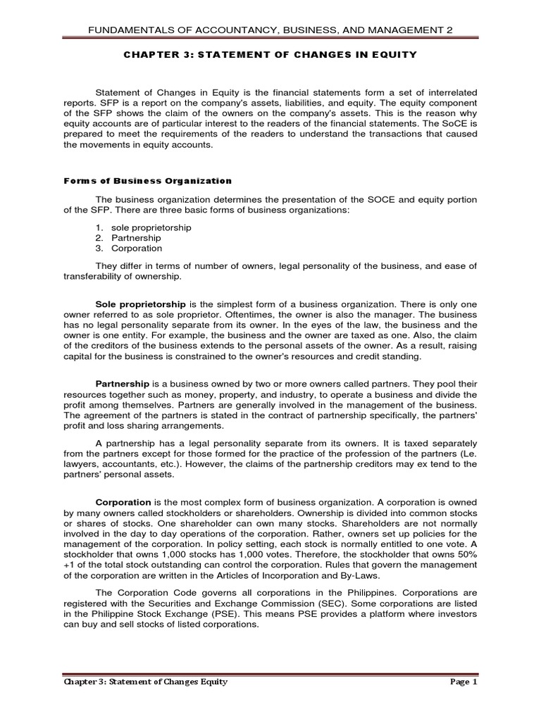 Understanding Statement of Changes in Equity | PDF | Corporations ...