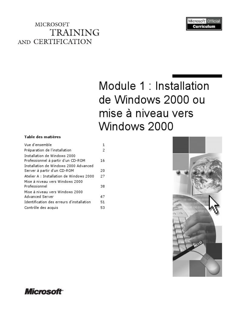 Installation de Windows 2000 Ou Mise A Niveau Vers Windows 2000 | PDF ...