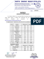 Semester 3rd & 5th Admission 2022 Notice