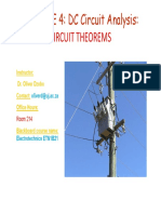 Circuit Theorems: LECTURE 4: DC Circuit Analysis