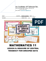 8TH Worksheet in Statistic and Probability 11