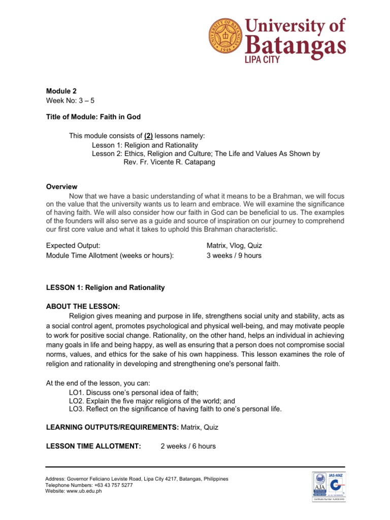 Ub Core Values Module 2 Download Free Pdf Jewish Holidays Rosh