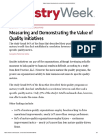 Measuring and Demonstrating The Value of Quality Initiatives