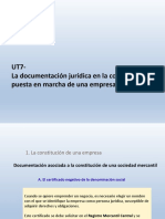 UT7 - Documentación Jurídica en La Constitución de Una Empresa