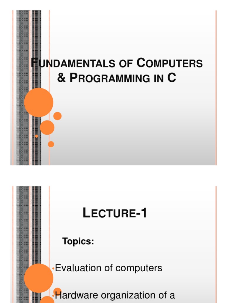 1 Sem Btech - Fundamentals of Computers Part 1 | PDF | Computers ...