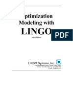 Optimization Modeling With Lingo