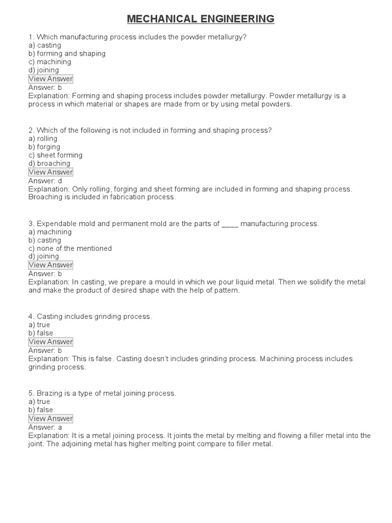 Manufacturing Processes in Mechanical Engineering | PDF | Welding ...