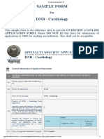 DNB Cardiology Application Form