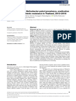 Real-World Data of Helicobacter Pylori Prevalence, Eradicationregimens, and Antibiotic Resistance in Thailand, 2013-201