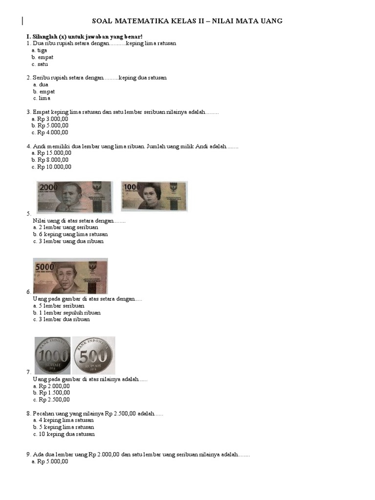 Soal Matematika Kelas Ii Pdf