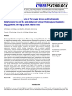 The Chain-Mediating Role of Perceived Stress and Problematic Smartphone Use in The Link Between Critical Thinking and Academic Engagement Among Spanish Adolescents.