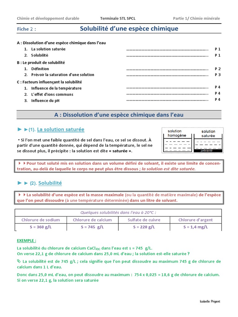 Solubilité et solutions saturées en chimie | PDF | Équilibre chimique | Ion