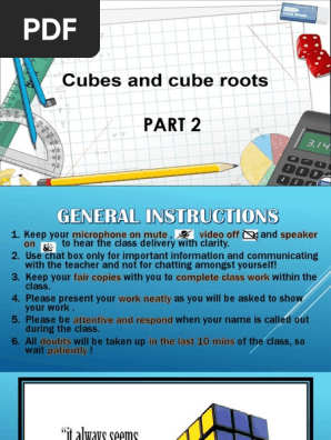 Part 2 CUBE AND CUBE ROOTS