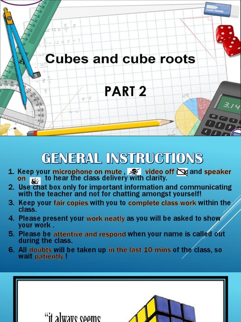 Part 2 CUBE AND CUBE ROOTS | PDF | Mathematical Concepts | Mathematical ...