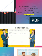 Economic Goal of the Firm and Optimal Decision Making Report