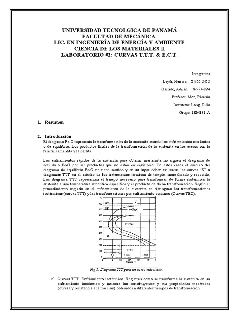 Curvas TTT y ECT en Tratamientos Térmicos | PDF | Tratamiento a base de ...