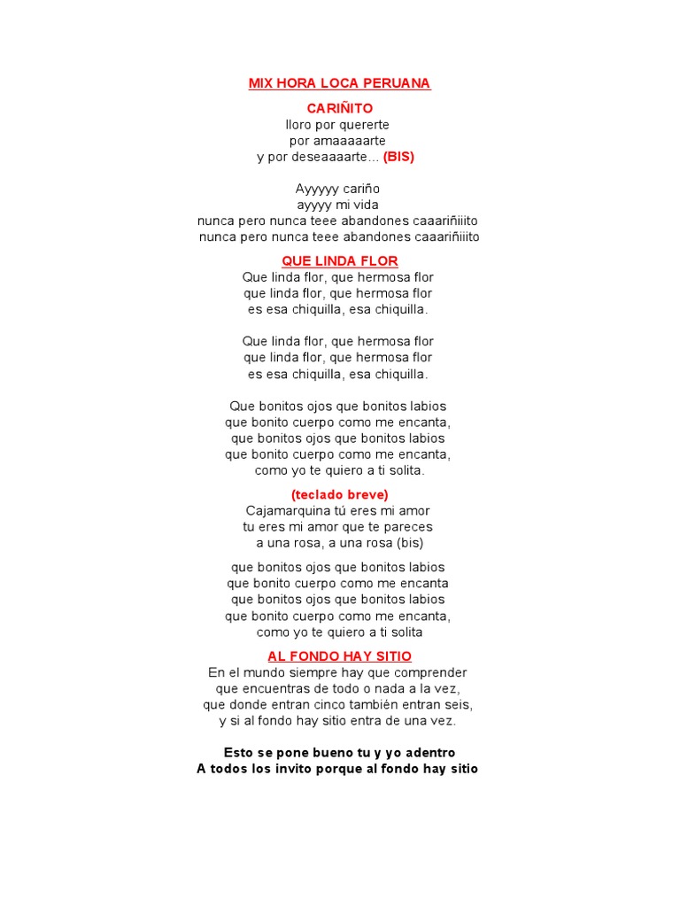 Mix Hora Loca Peruana Pdf