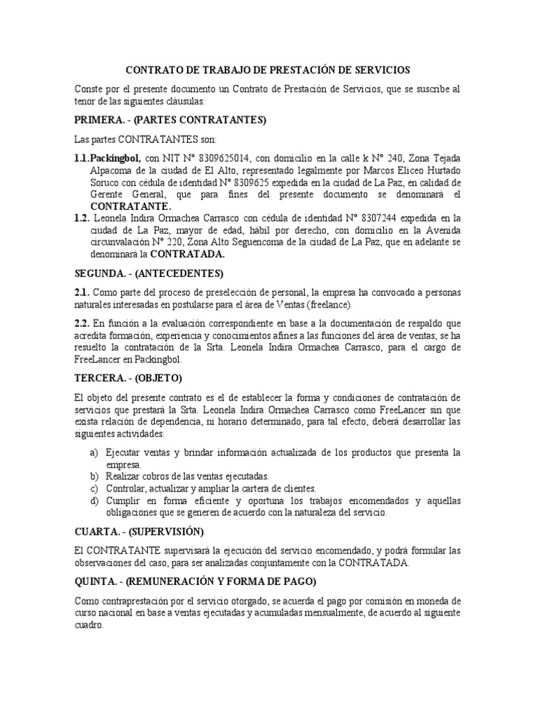 Contrato Para Freelancer PDF