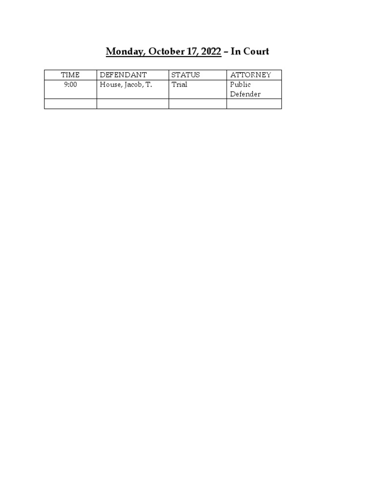Jefferson County Court Calendar Oct. 17, 2022 PDF
